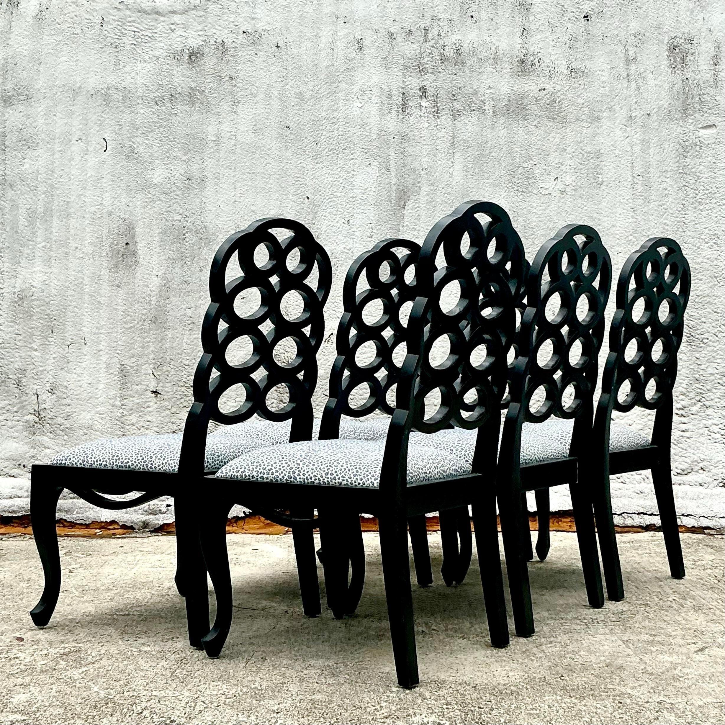 Vintage Regency Frances Elkins Loop Chairs - Set of 6 1
