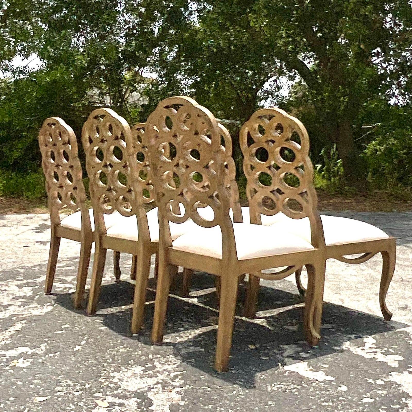 North American Vintage Regency Frances Elkins Loop Dining Chairs - Set of 6