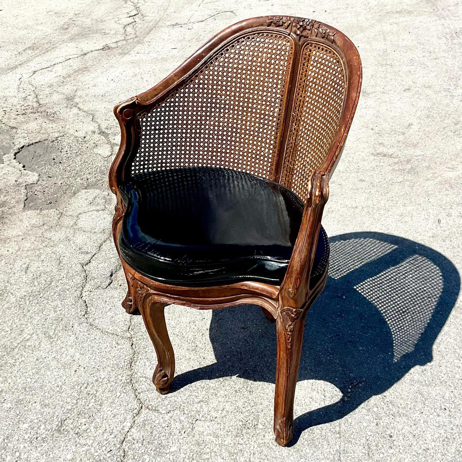 Vintage Regency French Cane Bergere Corner Chair 3