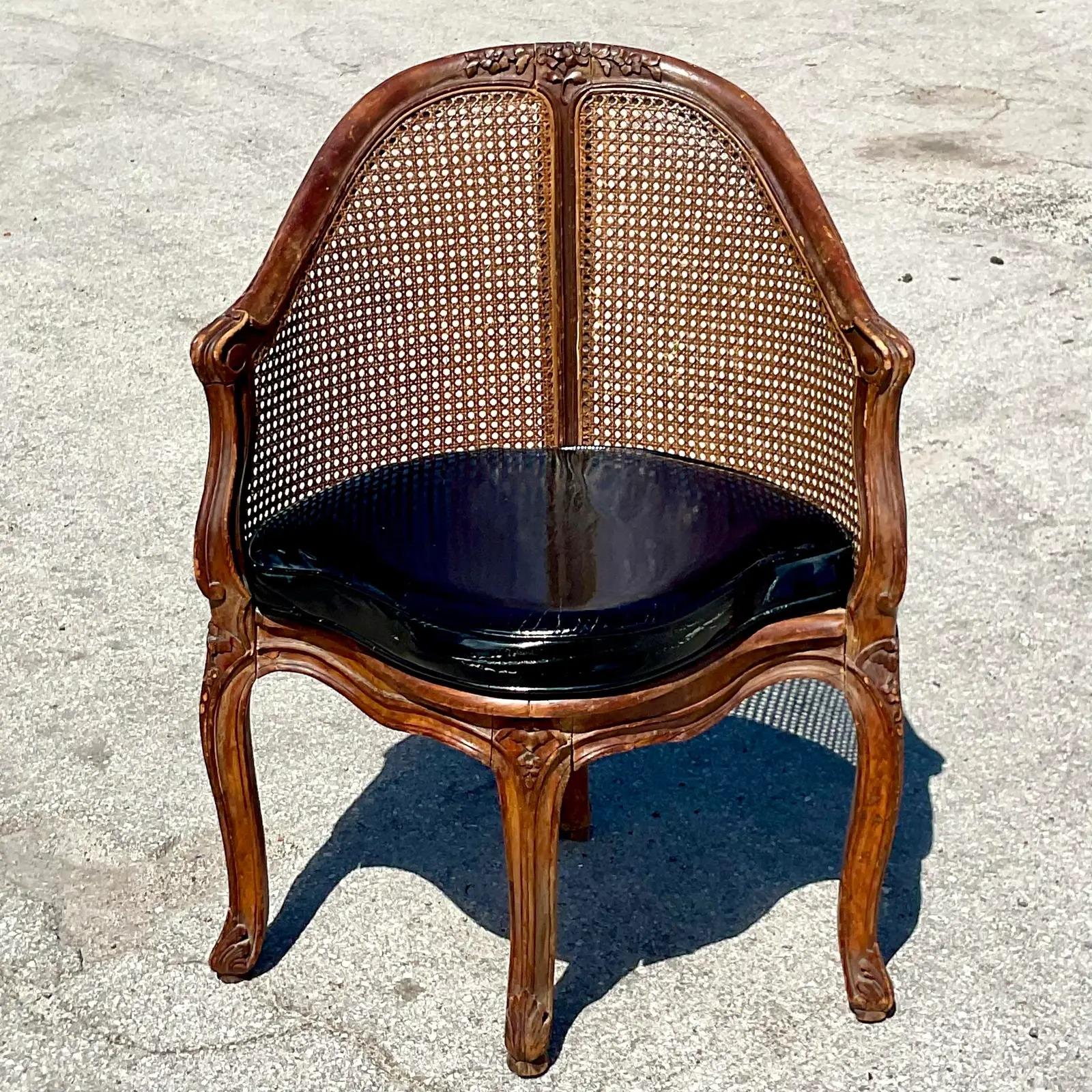 Vintage Regency French Cane Bergere Corner Chair 4