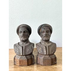 Vintage Regency French Figurative Andirons - Set of 2