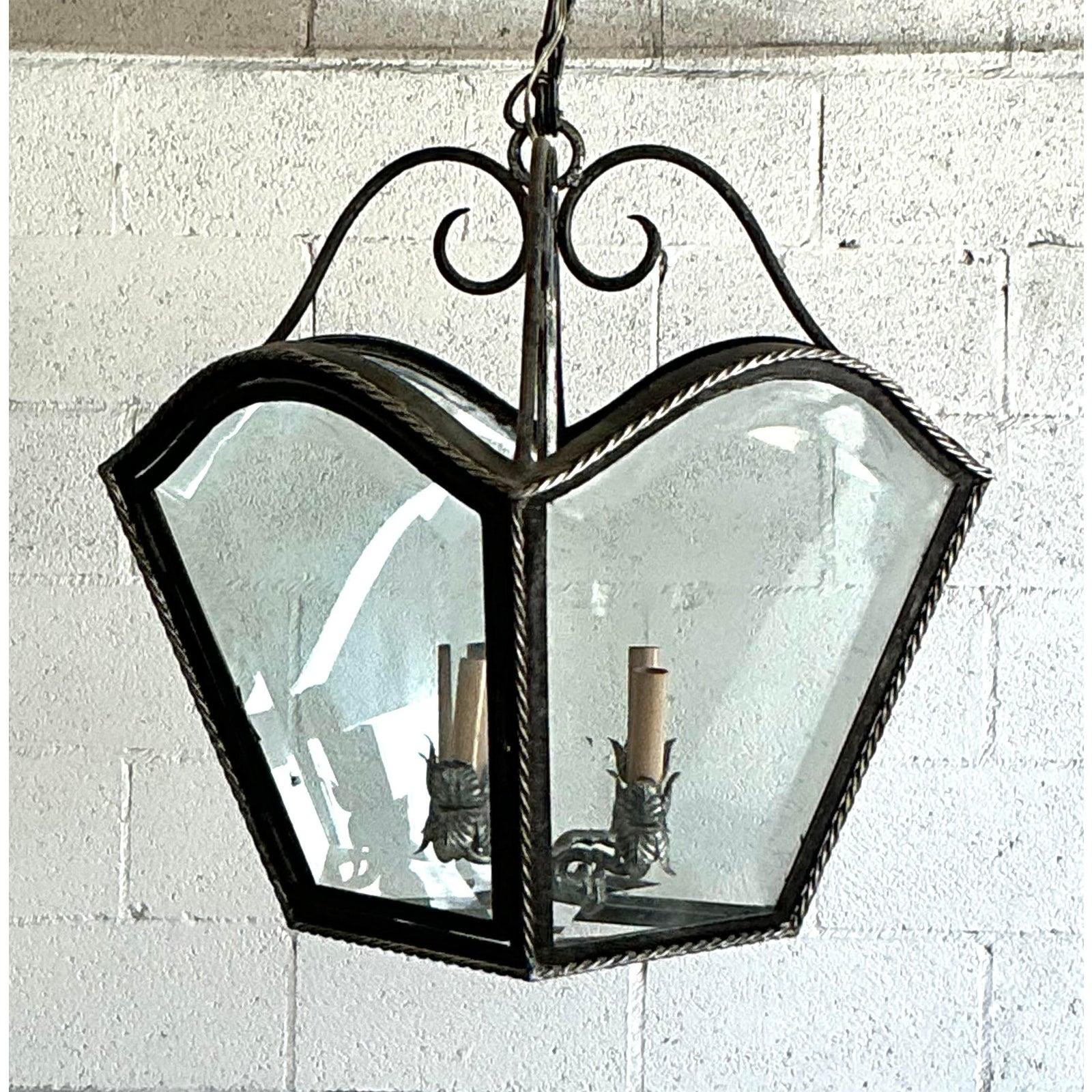 Vintage Regency French Lantern In Good Condition For Sale In West Palm Beach, FL