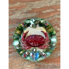 Vintage Regency French Majolica Crab Plate