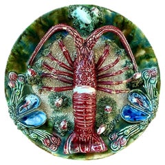 Vintage Regency French Majolica Lobster Plate