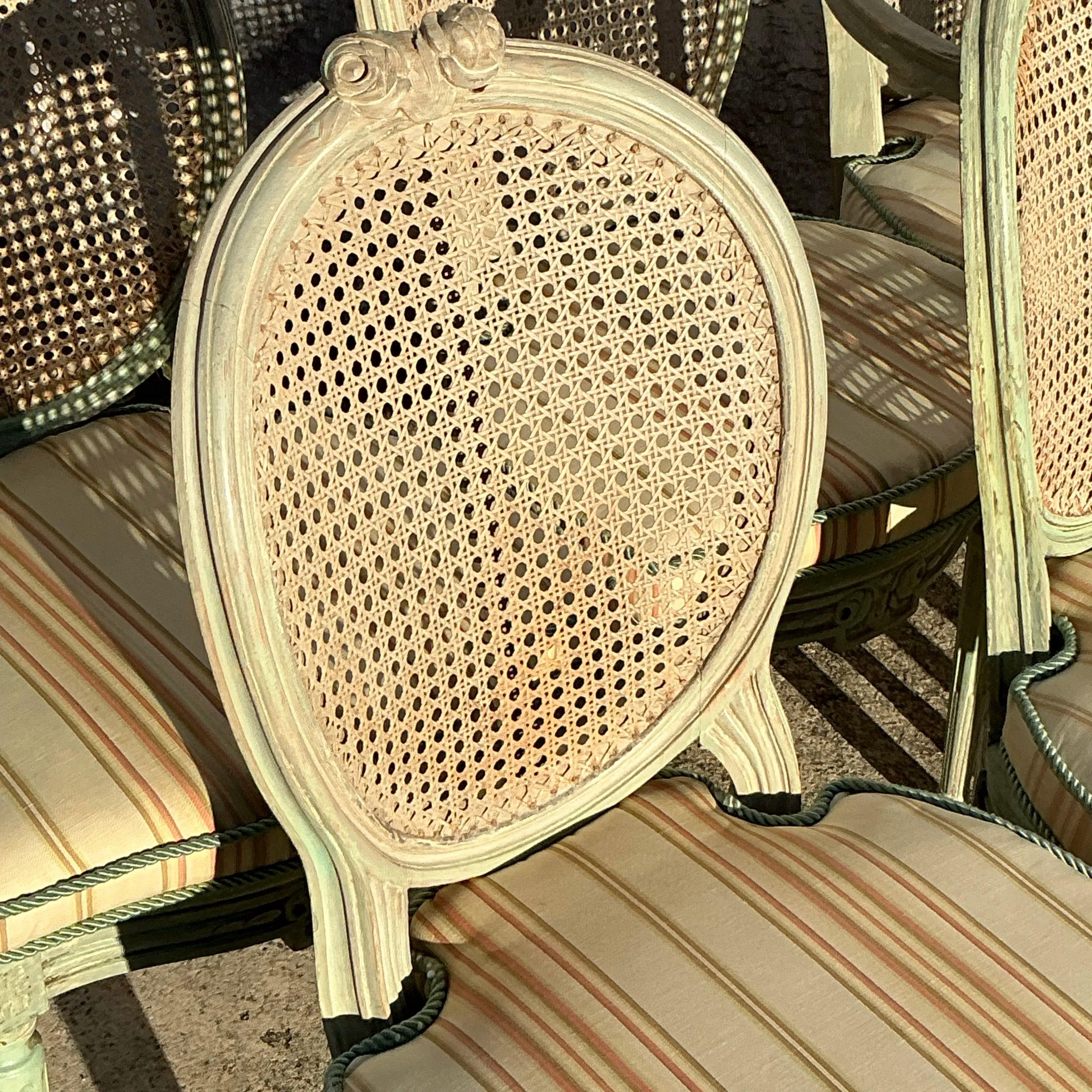 Vintage Regency Französisch Medaillon Cane Back Stühle - Set von 6 im Angebot 5