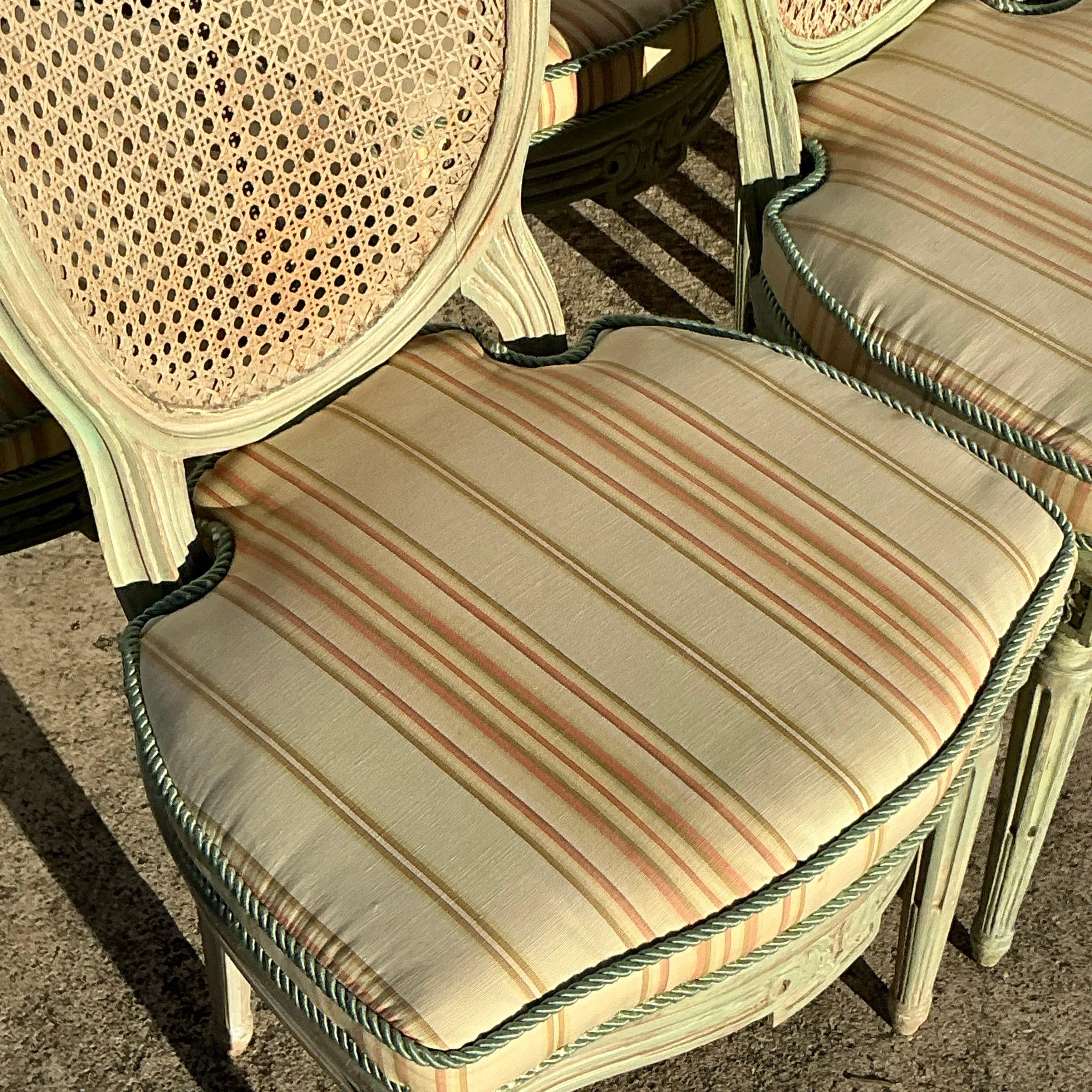 Vintage Regency Französisch Medaillon Cane Back Stühle - Set von 6 im Angebot 1