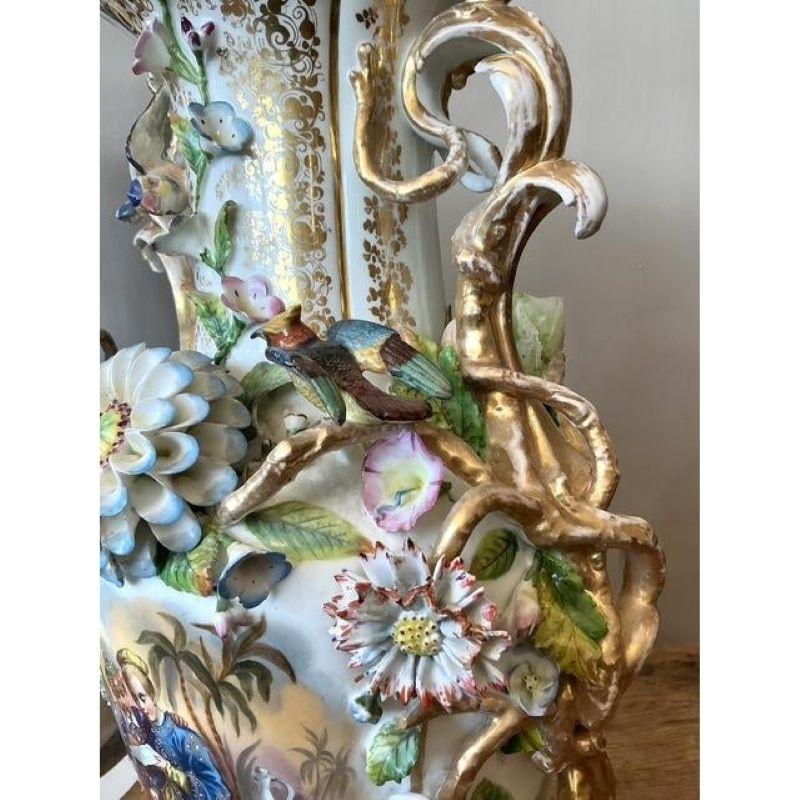 Lámparas Chinoiserie de Porcelana Francesa de la Época de la Regencia - Pareja en Bueno estado para la venta en West Palm Beach, FL