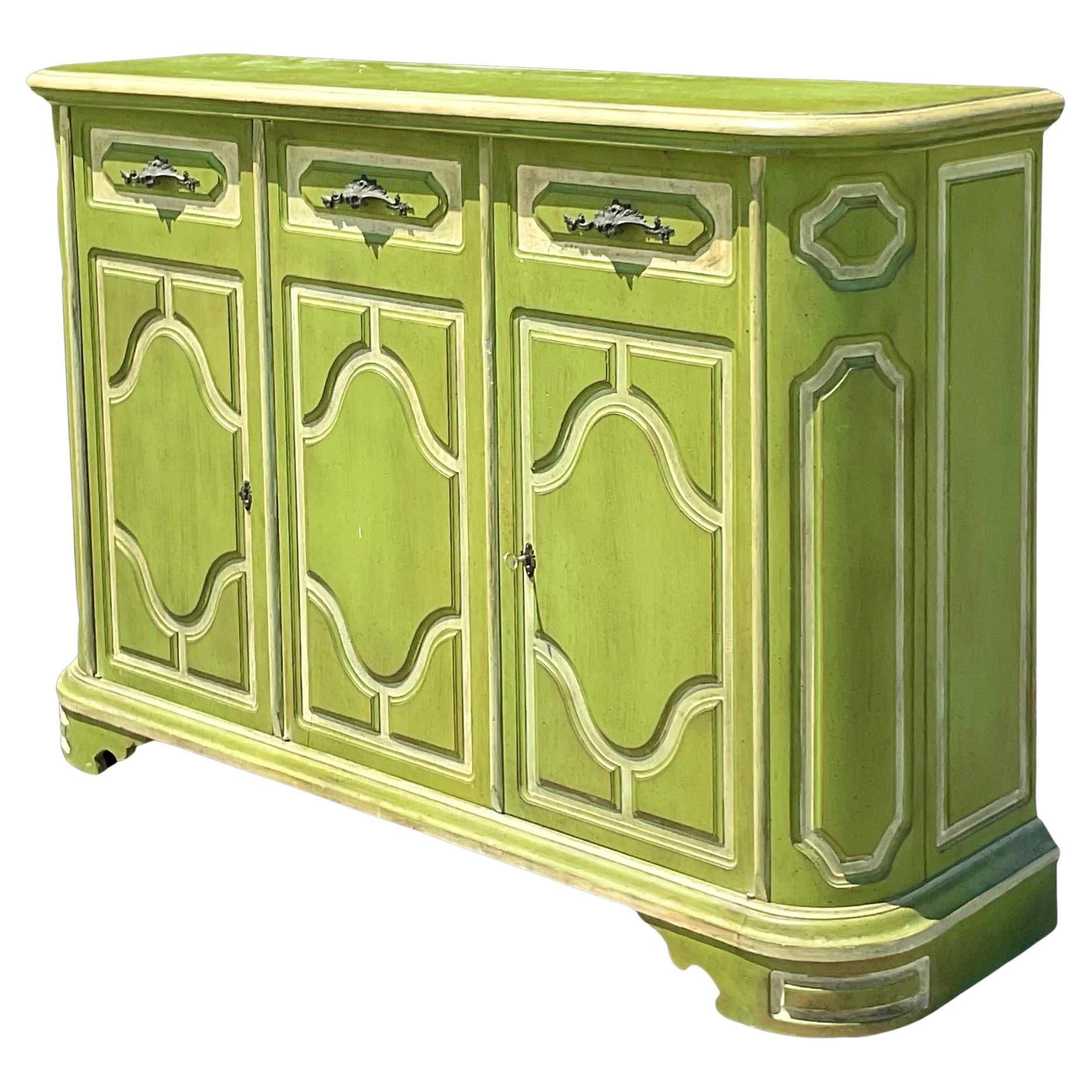 Vintage Regency French Provincial Painted Sideboard