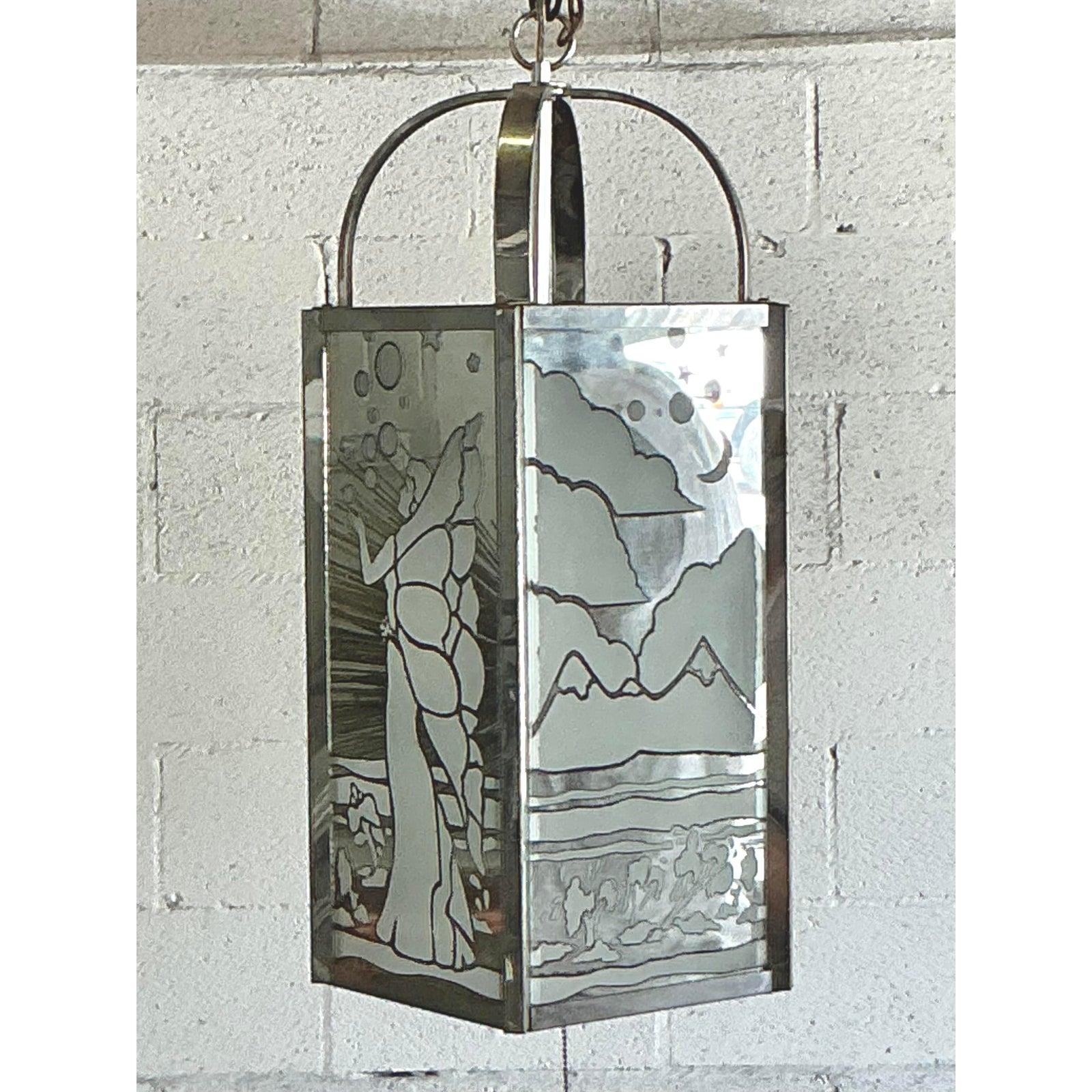 American Vintage Regency Frosted Fairy Lantern After Frederick Ramond For Sale
