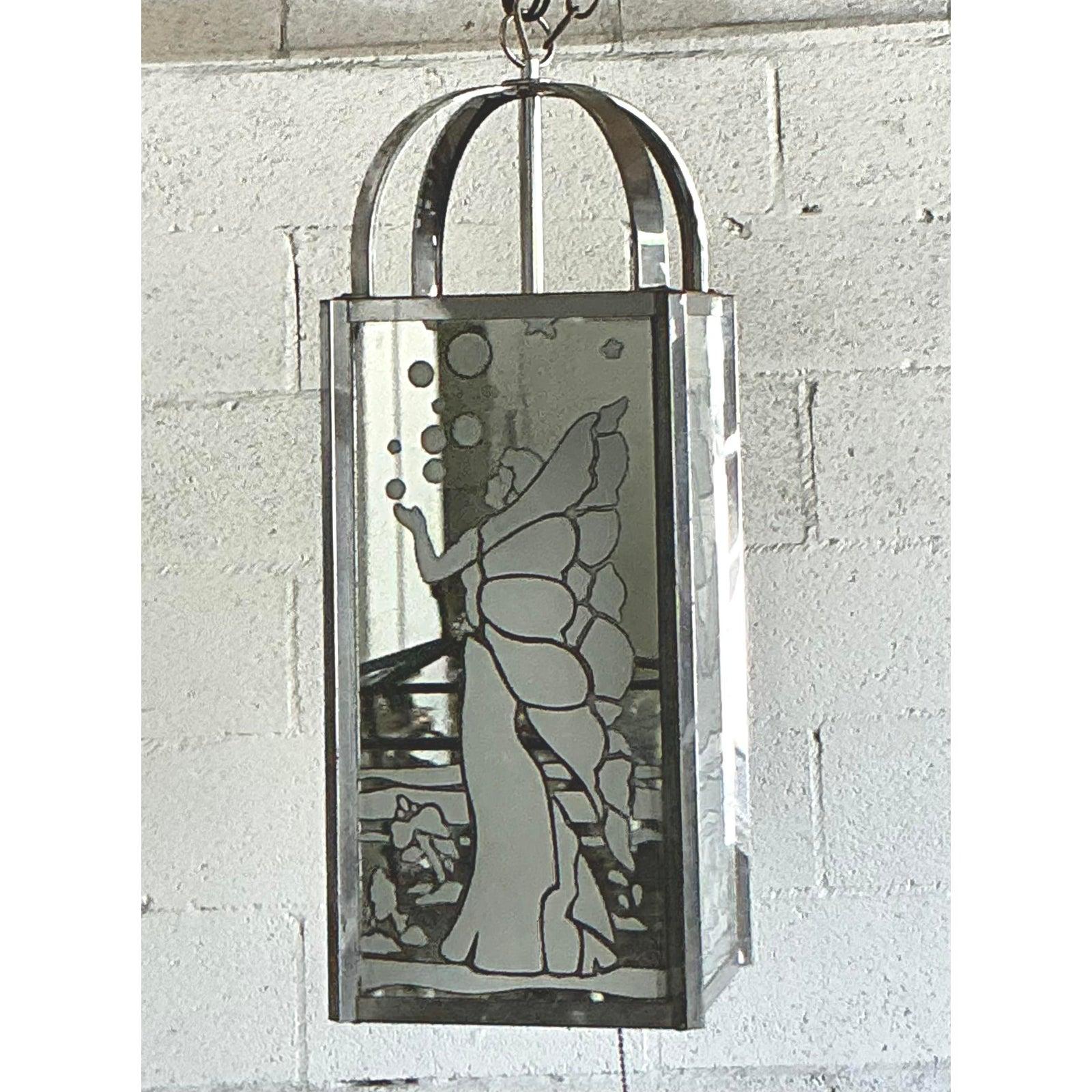 Vintage Regency Frosted Fairy Lantern After Frederick Ramond In Good Condition For Sale In West Palm Beach, FL