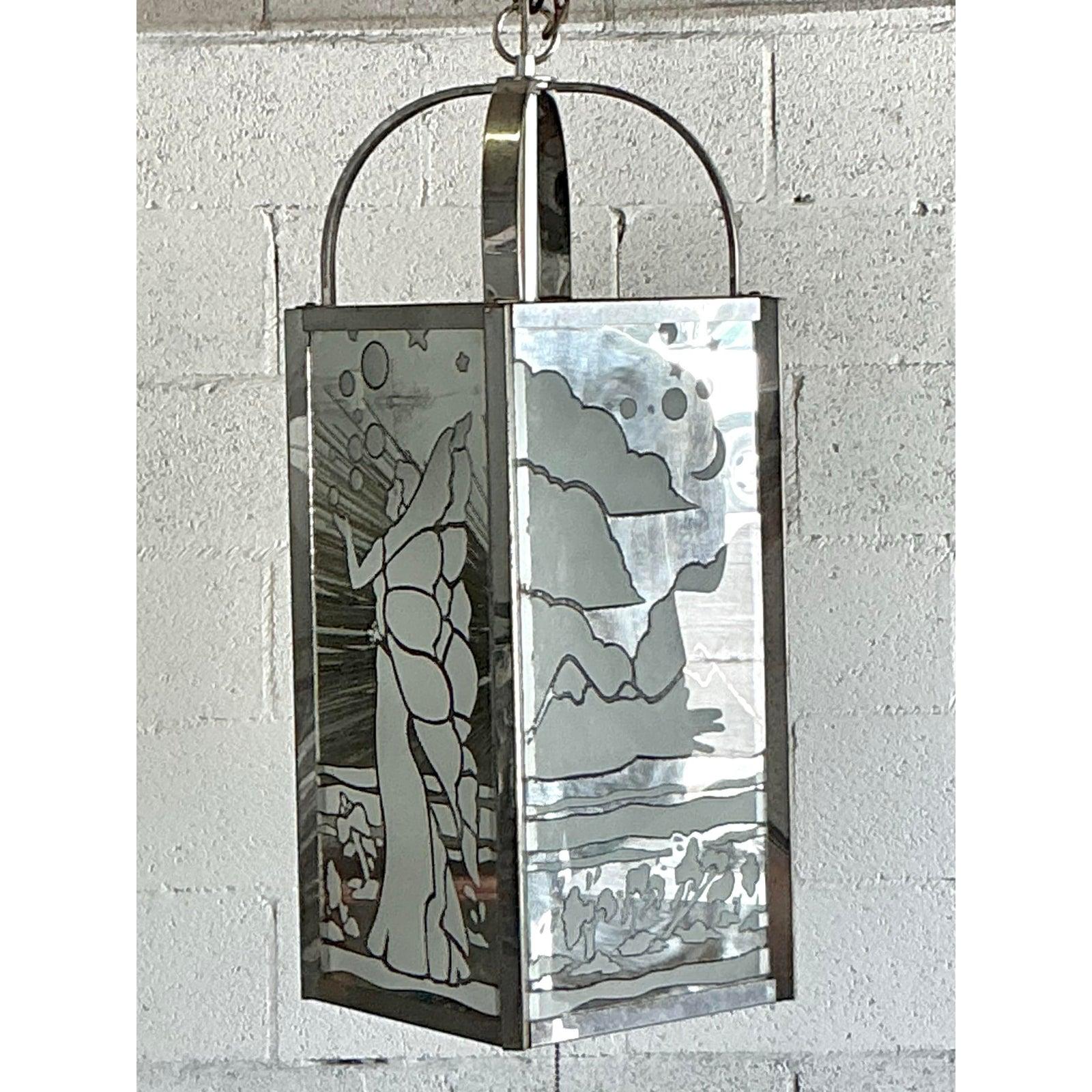 Late 20th Century Vintage Regency Frosted Fairy Lantern After Frederick Ramond For Sale