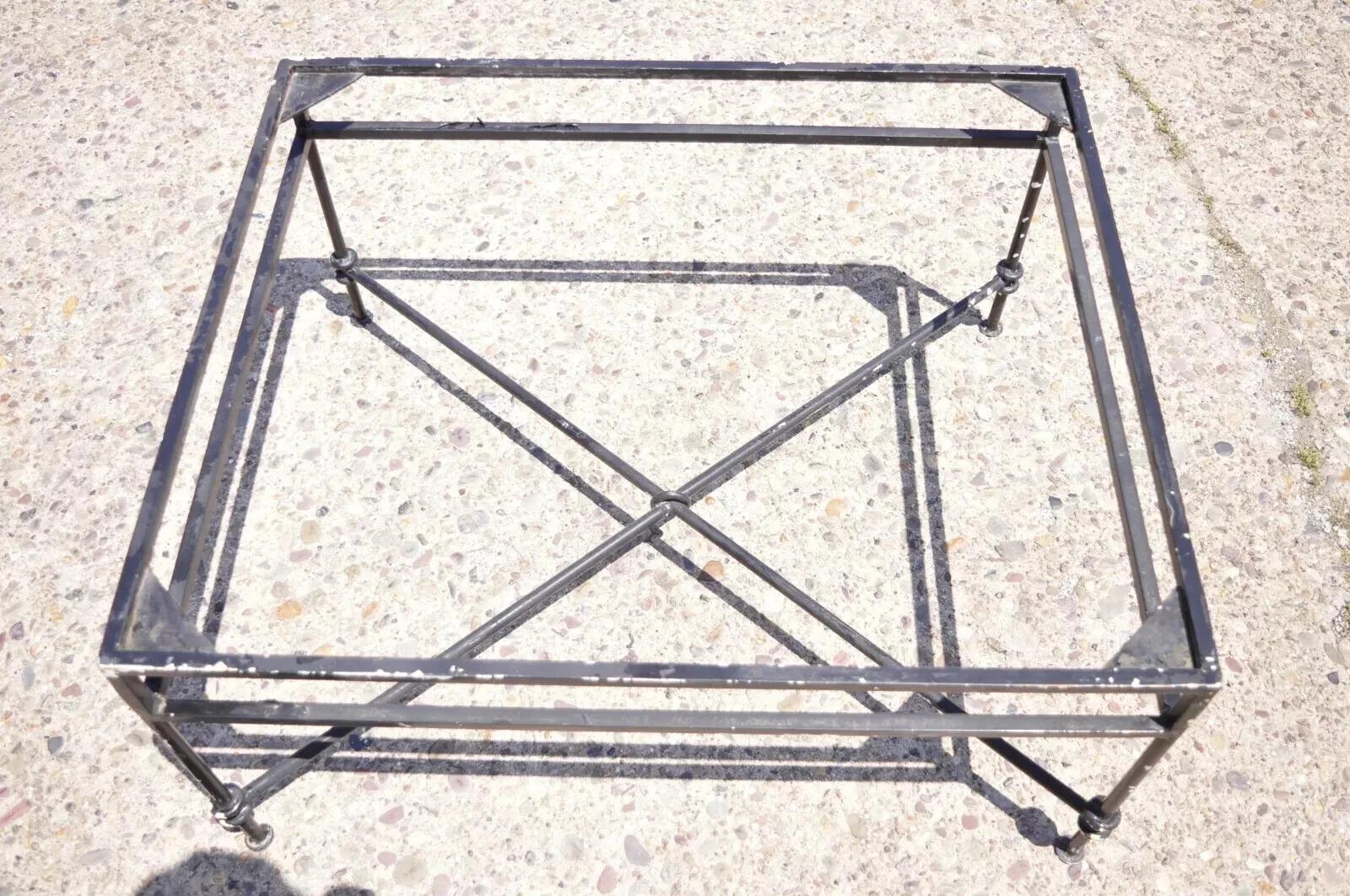 Base de mesa de centro rectangular de hierro forjado estilo Giacometti Vintage Regency Desconocido en venta