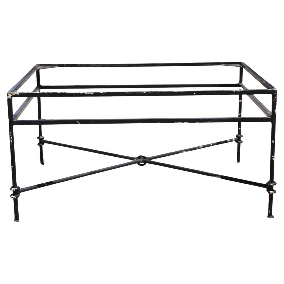 Base de mesa de centro rectangular de hierro forjado estilo Giacometti Vintage Regency en venta