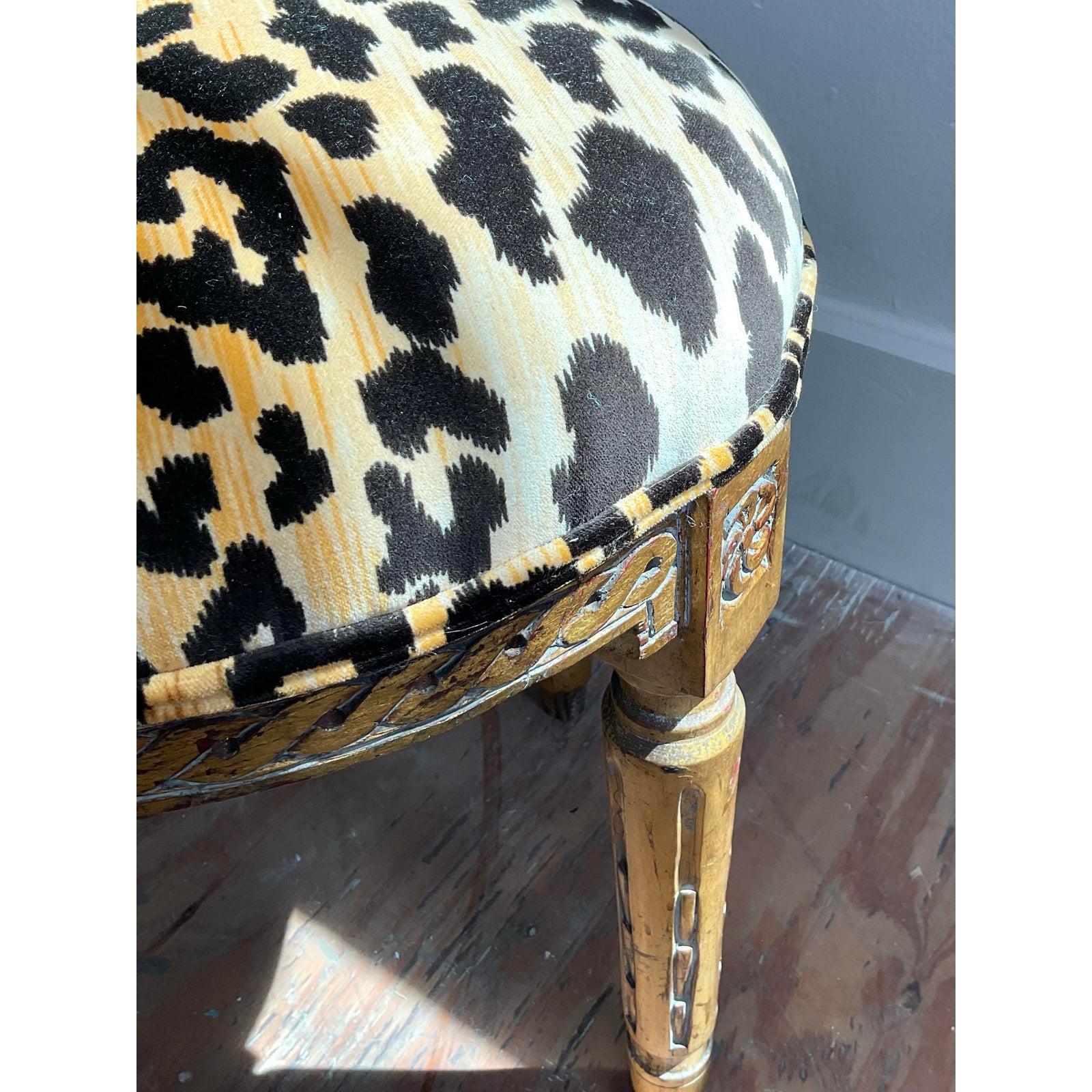 Tabouret Vintage Regency Gilt Braid en vente 1