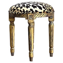 Taburete Trenzado Dorado Vintage Regency