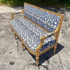 Vintage Regency Vergoldetes Canapé-Sofa