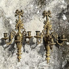 Vintage Regency Vergoldete Kerzenleuchter - ein Paar