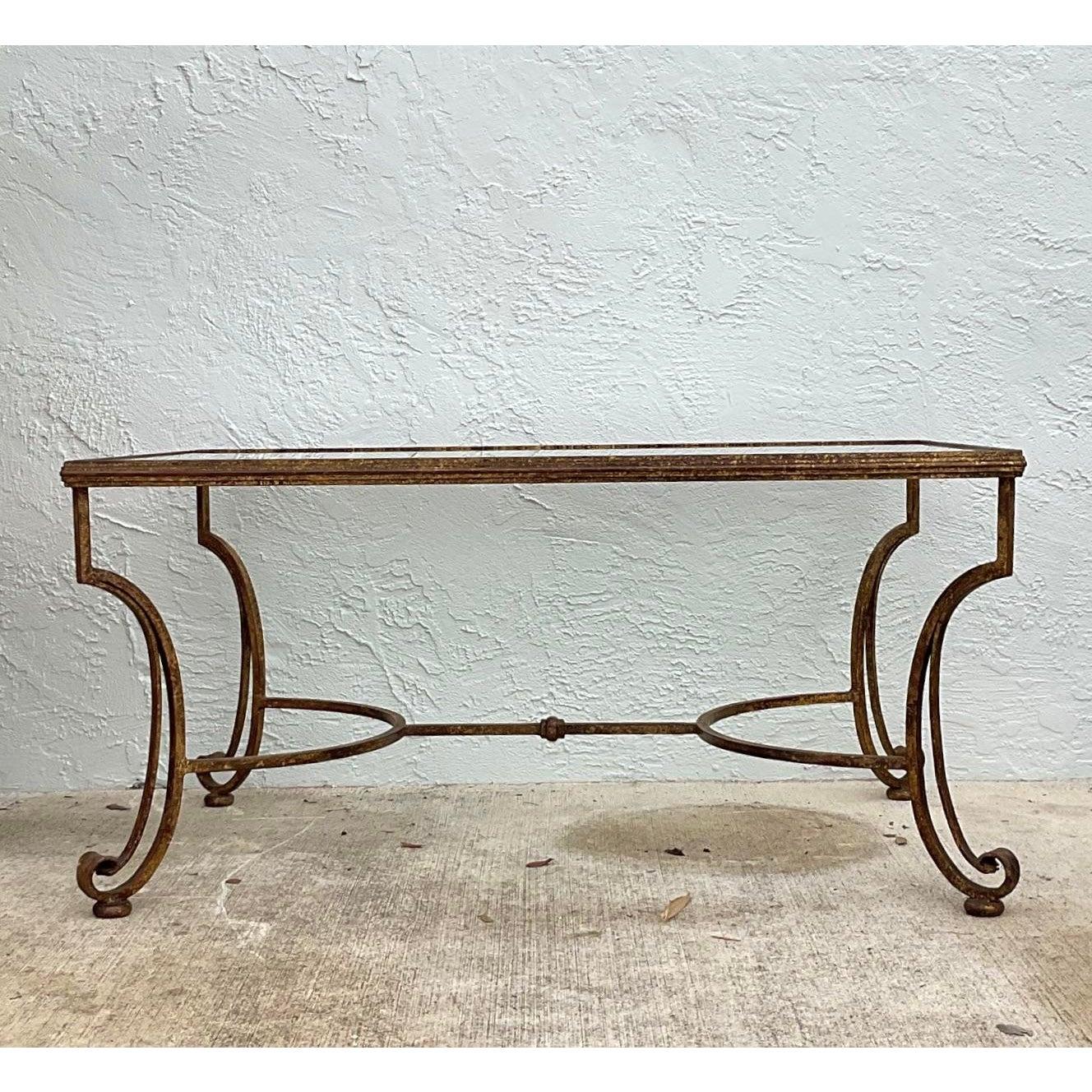 Vintage Regency Gilt Coffee Table For Sale 4