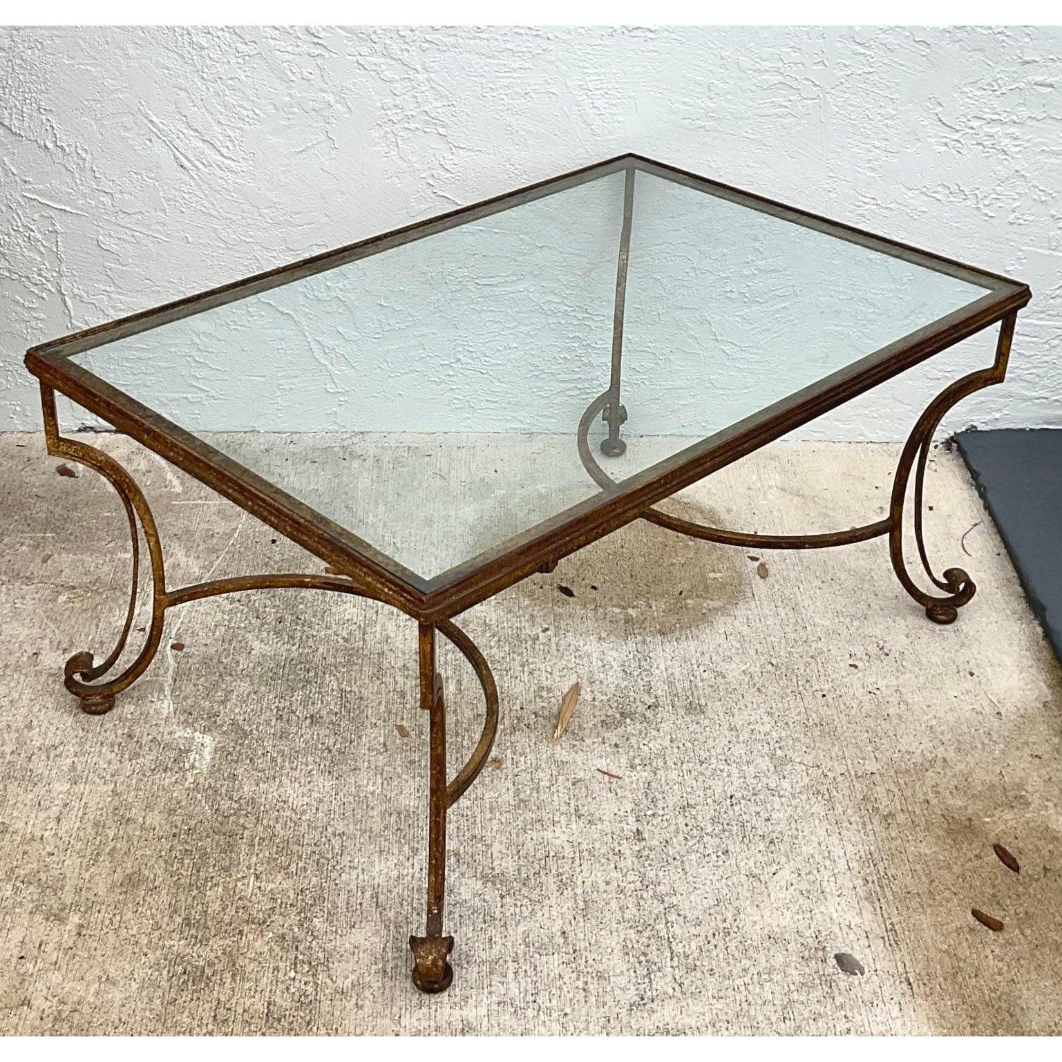 American Vintage Regency Gilt Coffee Table For Sale