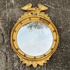 Vintage Regency Gilt Federal Convex Eagle Mirror