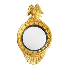 Vintage Regency Gilt Federal Eagle Convex Mirror