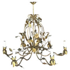 Vintage Regency Gilt Floral Chandelier