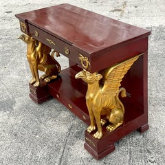 Vintage Regency Gilt Griffin Console Table
