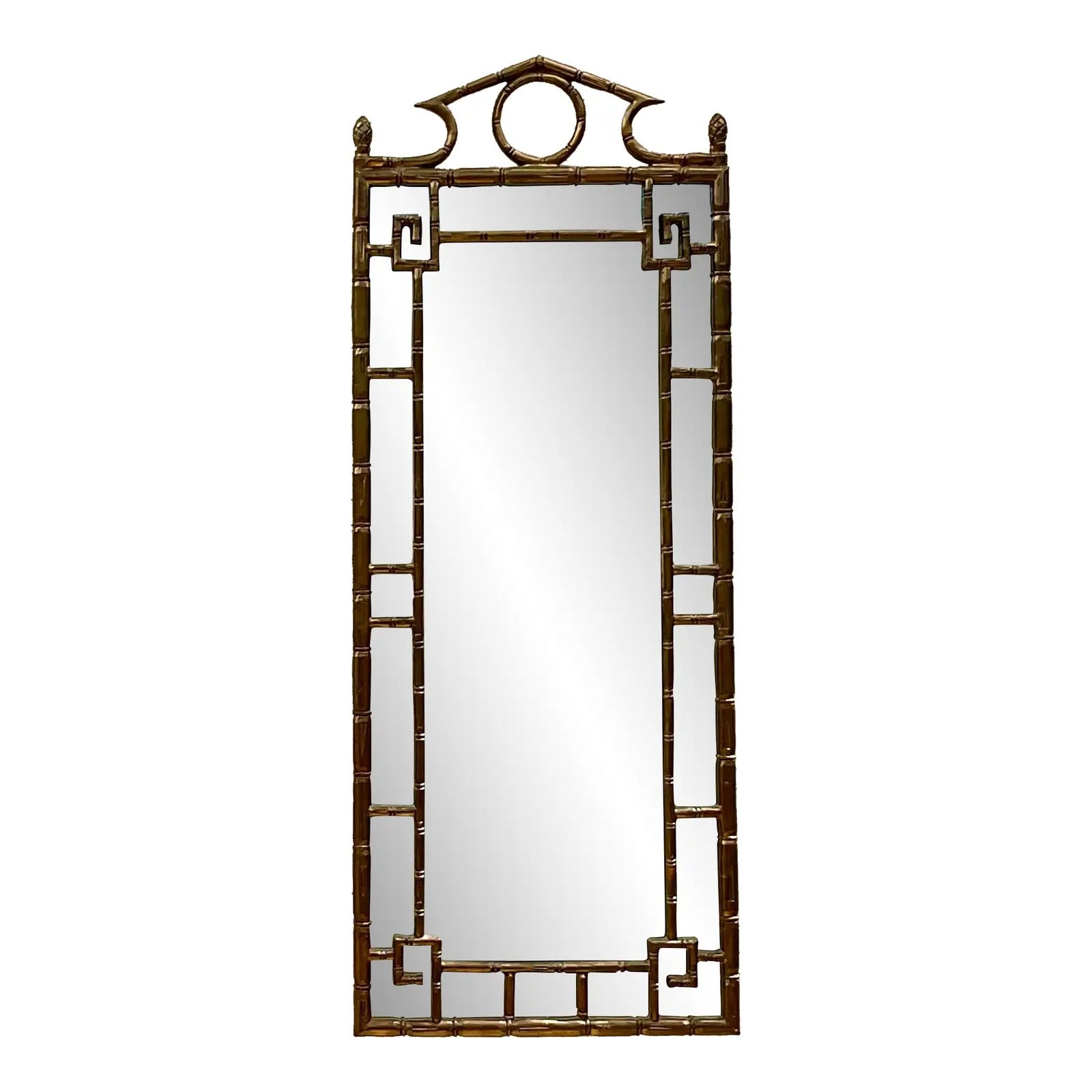 Vintage Regency Gilt Metal Pediment Mirror