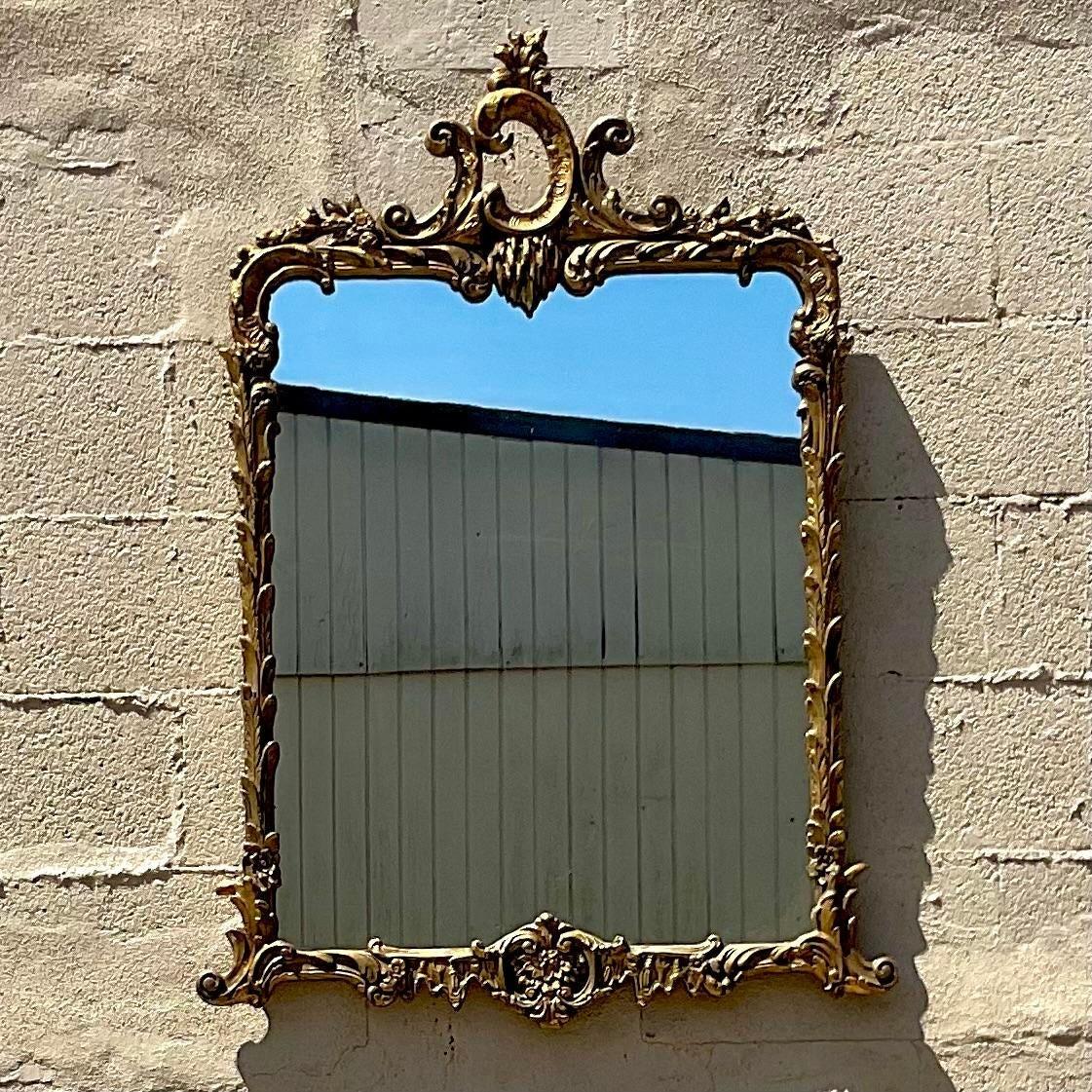 Vergoldeter Vintage-Regency-Spiegel im Zustand „Gut“ im Angebot in west palm beach, FL
