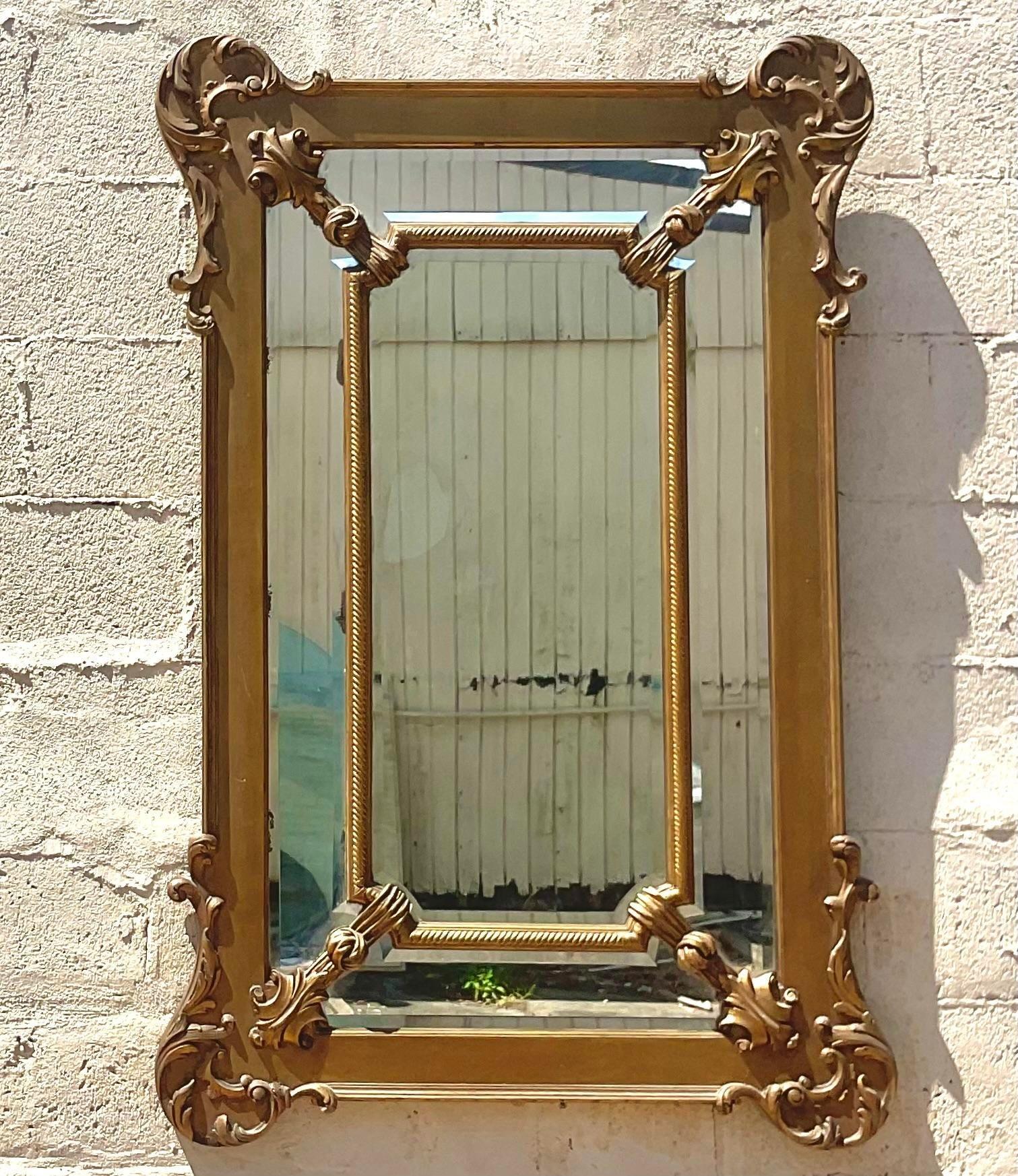 Vintage Regency Gilt Mirror In Good Condition For Sale In west palm beach, FL