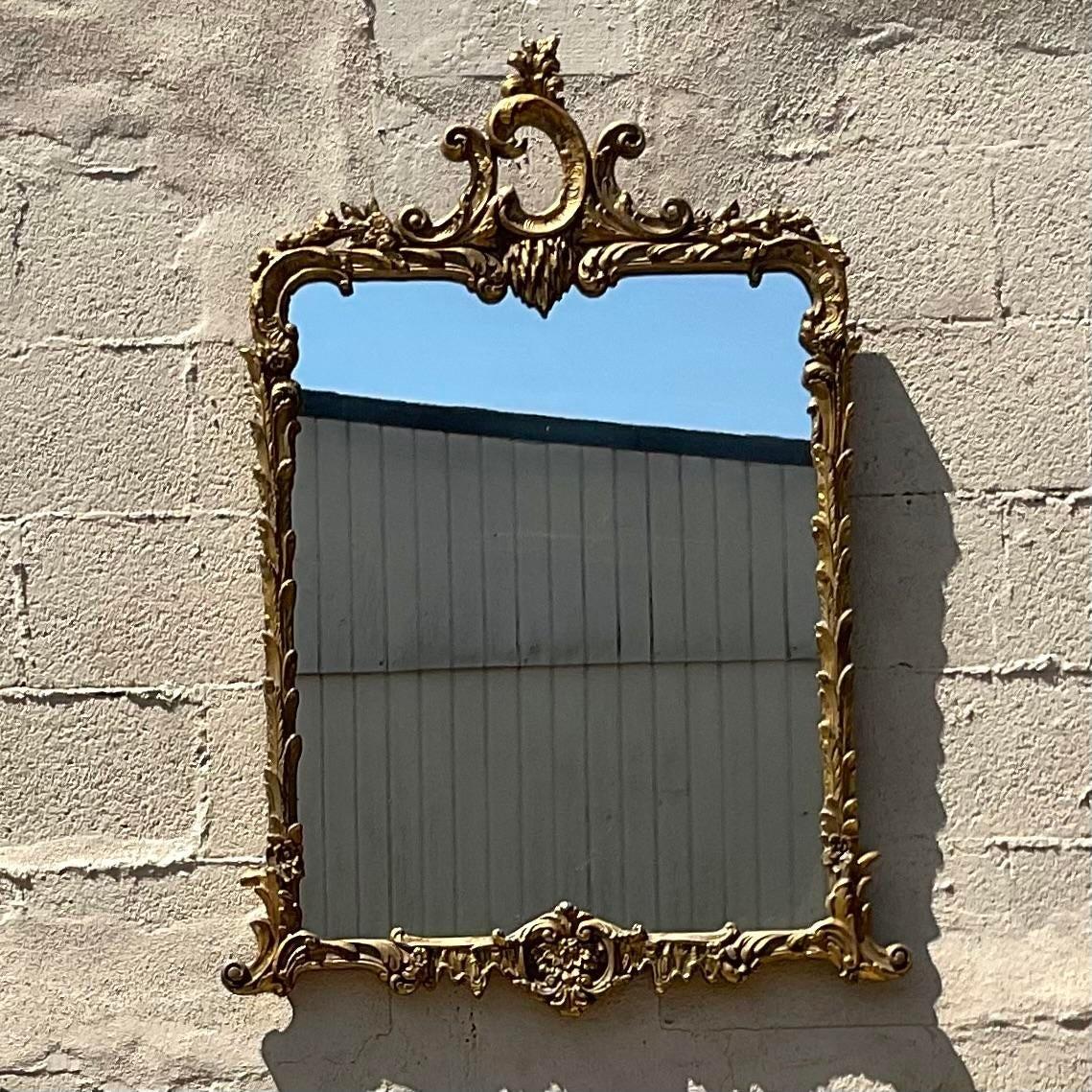 20ième siècle Miroir doré Vintage Regency en vente