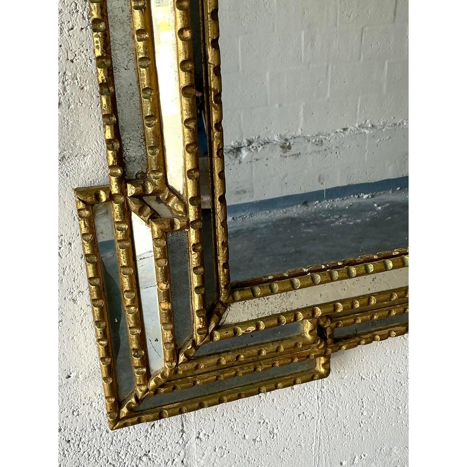 Vintage Regency vergoldet gekerbt Eckspiegel (Neoklassisch) im Angebot