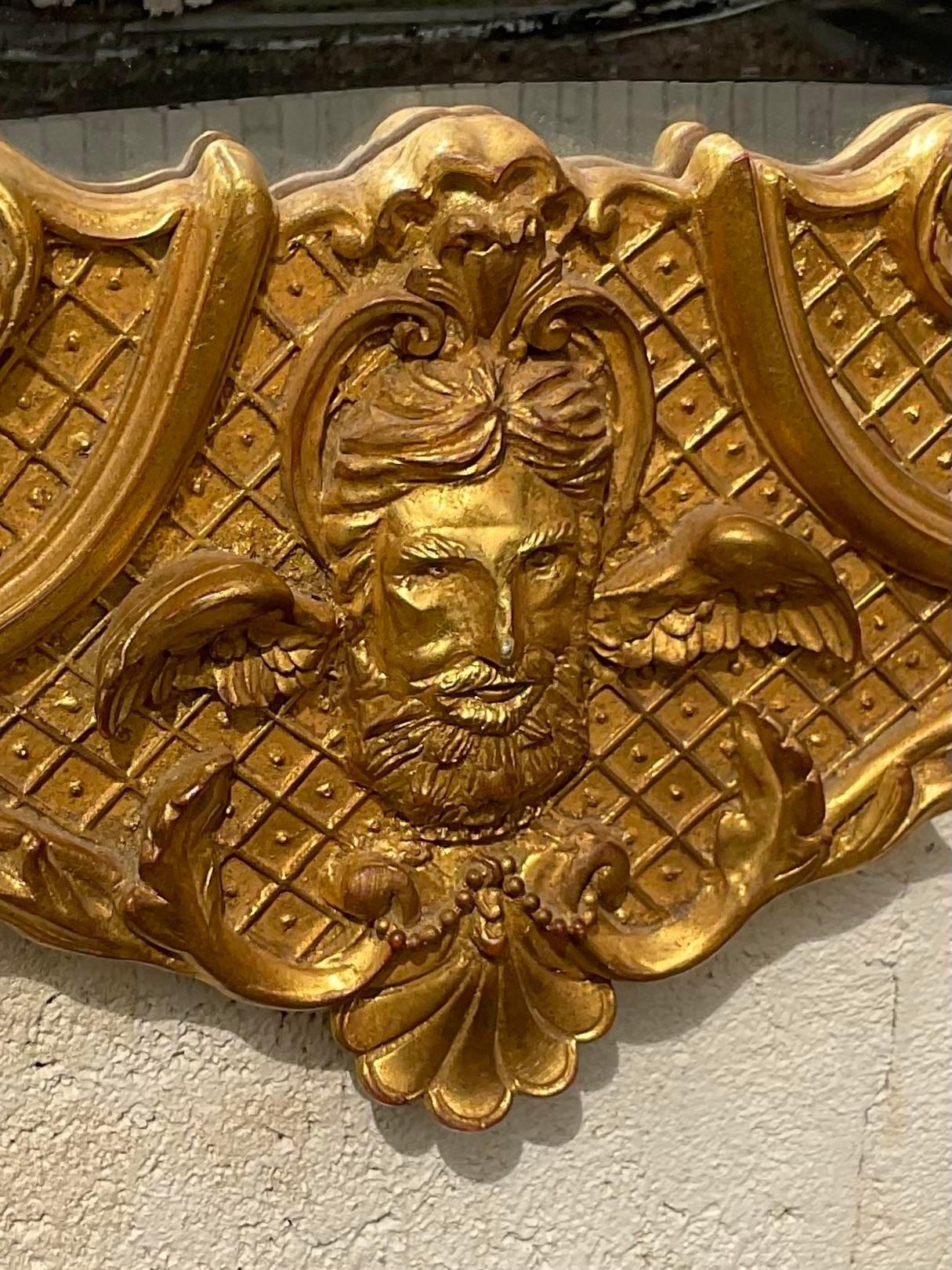 Vieux miroir Monarch plongeant doré Regency d'après Carvers Guild en vente 1