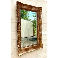 Vintage Regency Gilt Ruffle Mirror