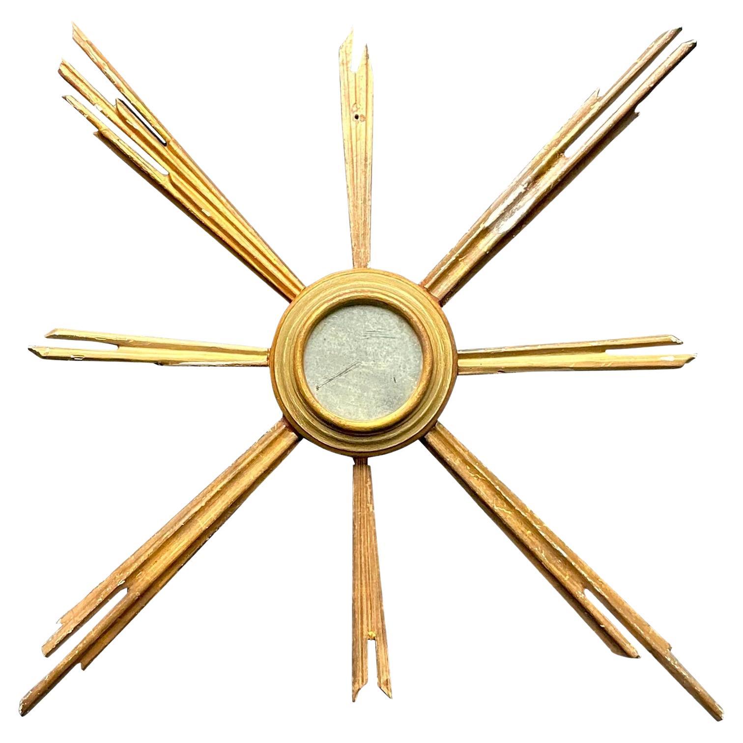 Specchio d
epoca Regency dorato a raggiera in vendita