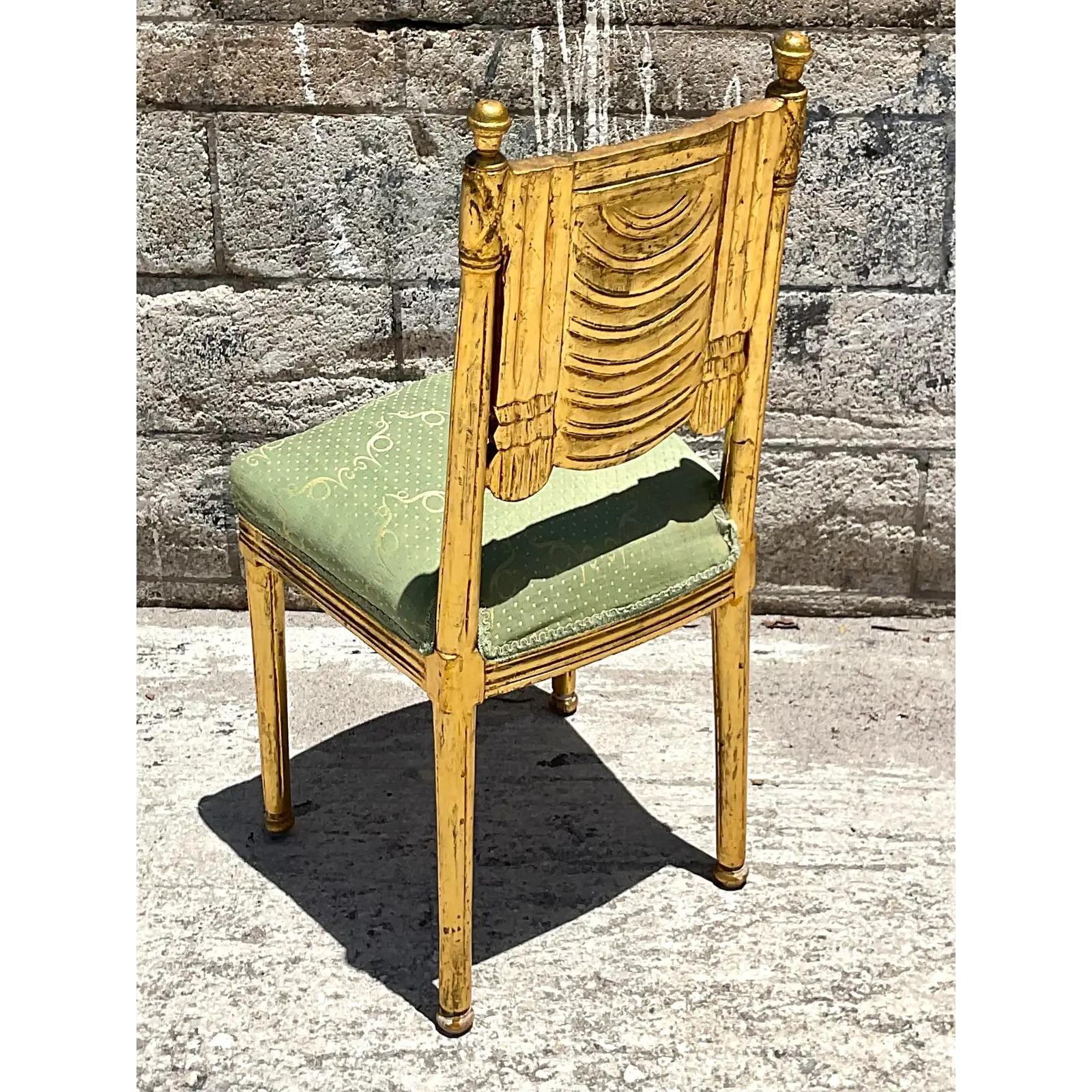 North American Vintage Regency Gilt Swag Chair