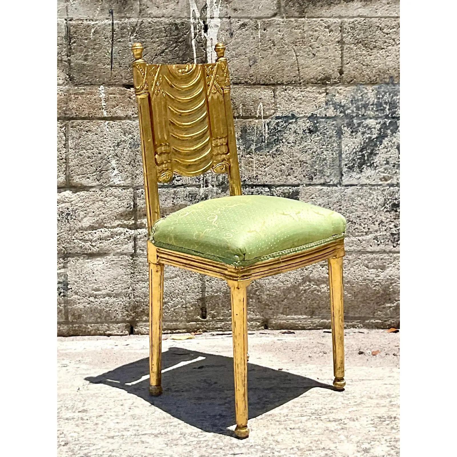 Vintage Regency Gilt Swag Chair 2