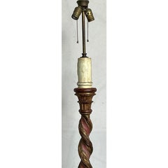 Vintage Regency Gilt Tipped Barley Twist Floor Lamp