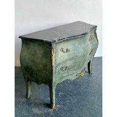 Vintage Regency Gilt Tipped Bombe Chest