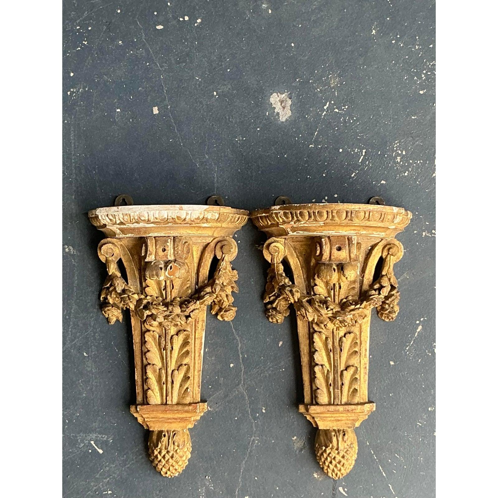 Neoclassico Staffe dorate d'epoca Regency - Una coppia in vendita