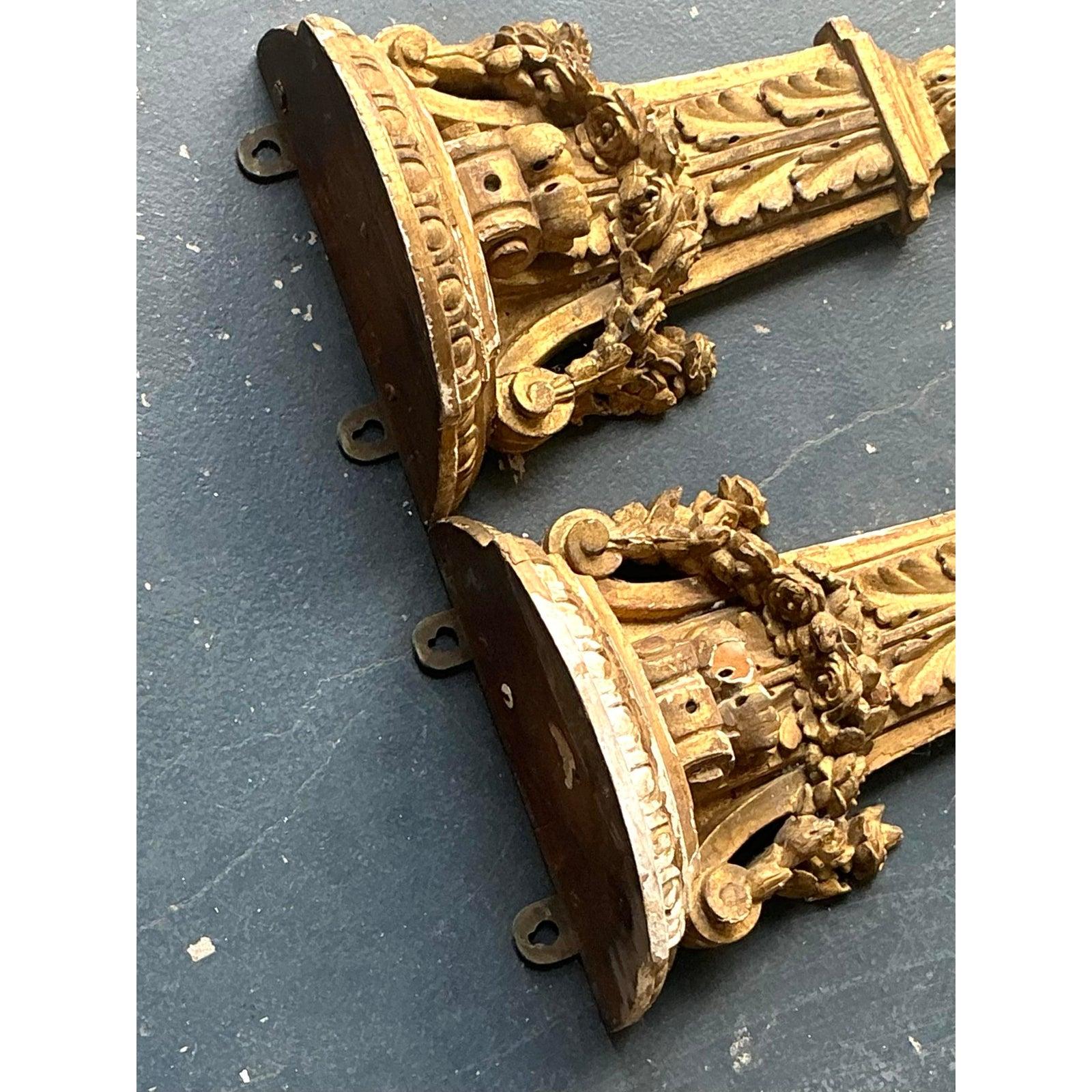 Staffe dorate d'epoca Regency - Una coppia In condizioni buone in vendita a West Palm Beach, FL