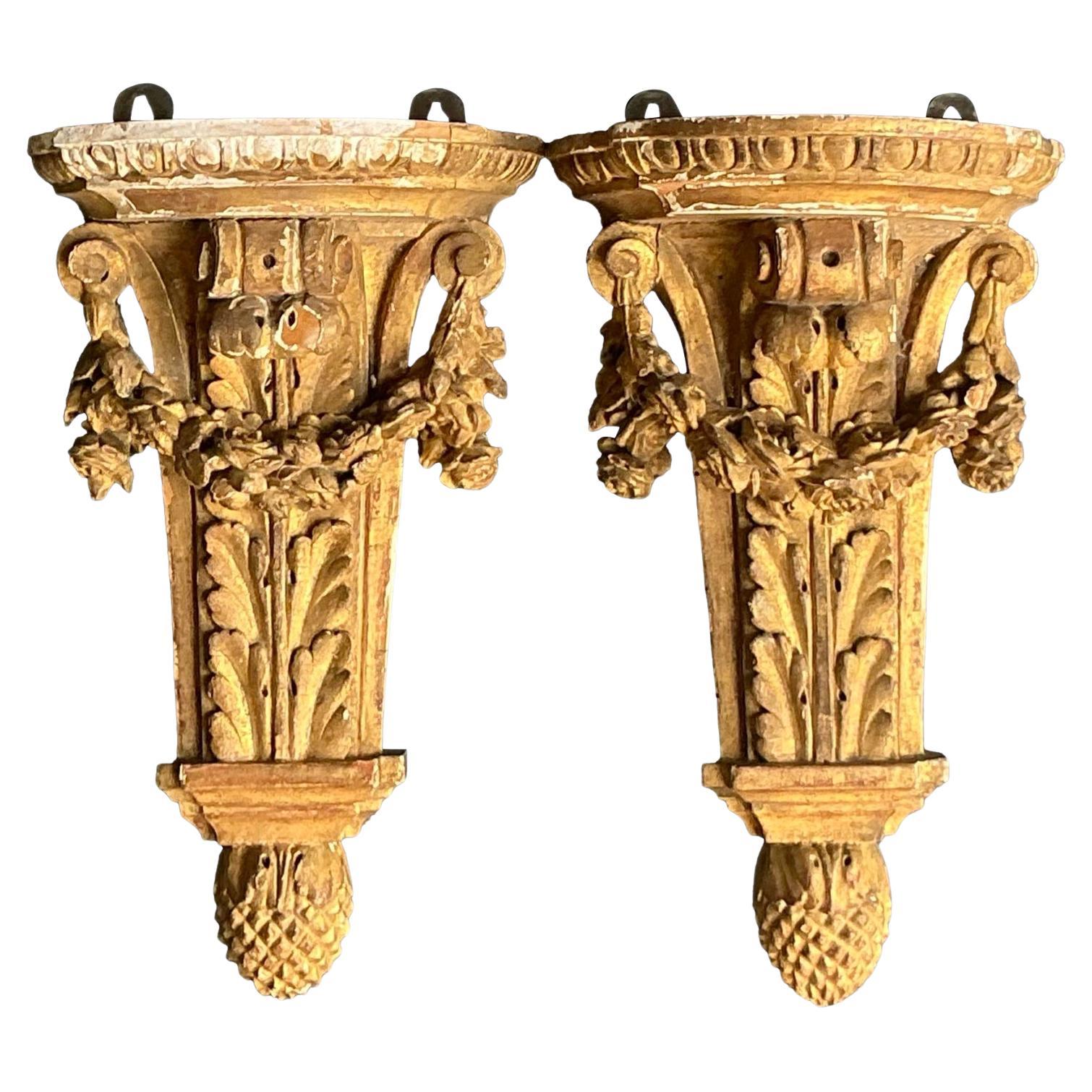 Staffe dorate d'epoca Regency - Una coppia