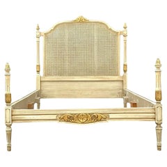 Vintage Regency Gilt Tipped Cane Twin Bedframe