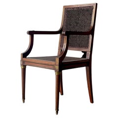 Chaise à canne Vintage Regency, dorée et inclinée