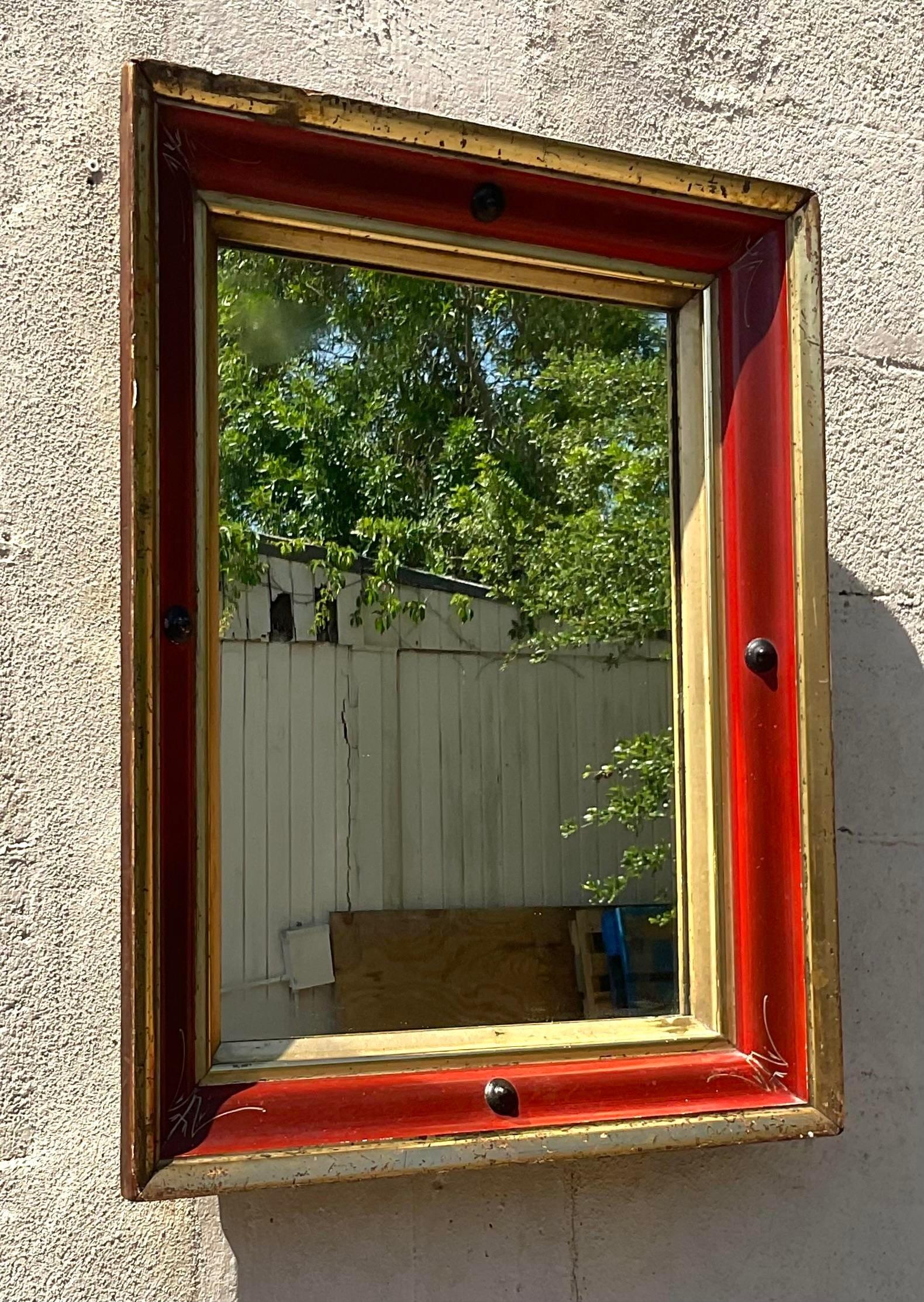 Vintage Regency Vergoldete Spitze geschnitzt Spiegel (amerikanisch) im Angebot