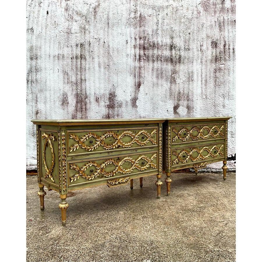 Vintage Regency Gilt Tipped Commodes - a Pair For Sale 4