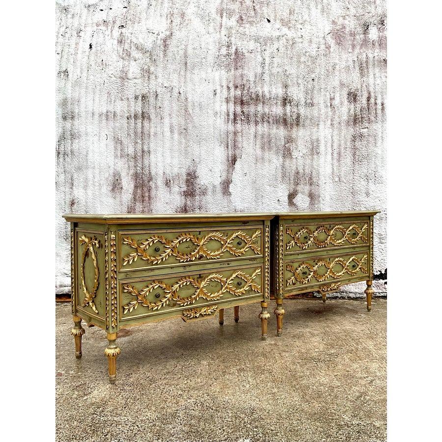 Vintage Regency Gilt Tipped Commodes - a Pair For Sale 5