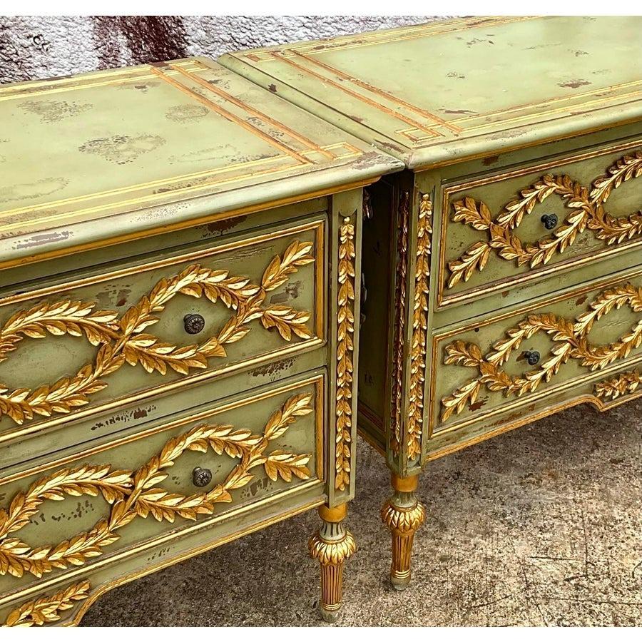 Vintage Regency Gilt Tipped Commodes - a Pair For Sale 2