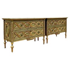 Vintage Regency Gilt Tipped Commodes - a Pair