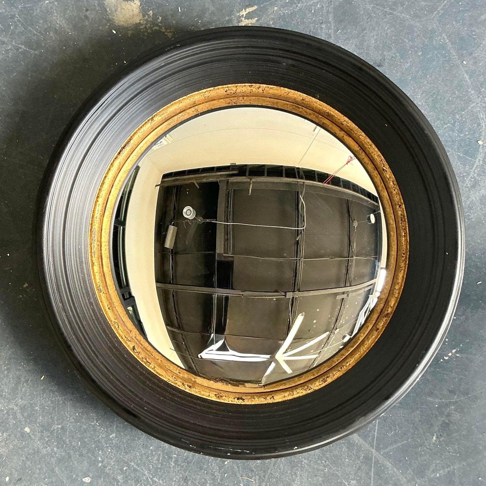 Fédéral Vintage Regency Gilt Tipped Convex Mirror (Miroir convexe) en vente